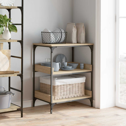 vidaXL Kitchen Trolley Sonoma Oak 60 x 41 x 80.5 cm Engineered Wood