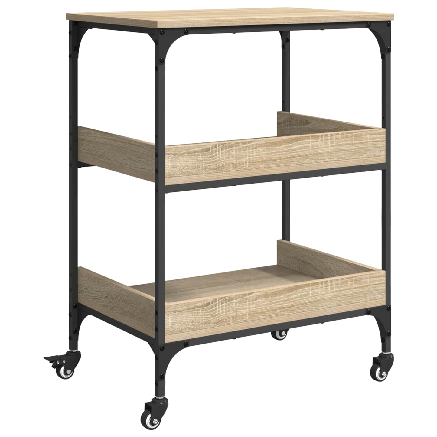 vidaXL Kitchen Trolley Sonoma Oak 60 x 41 x 80.5 cm Engineered Wood