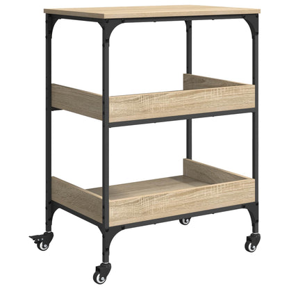 vidaXL Kitchen Trolley Sonoma Oak 60 x 41 x 80.5 cm Engineered Wood