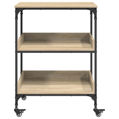vidaXL Kitchen Trolley Sonoma Oak 60 x 41 x 80.5 cm Engineered Wood
