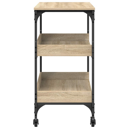 vidaXL Kitchen Trolley Sonoma Oak 60 x 41 x 80.5 cm Engineered Wood