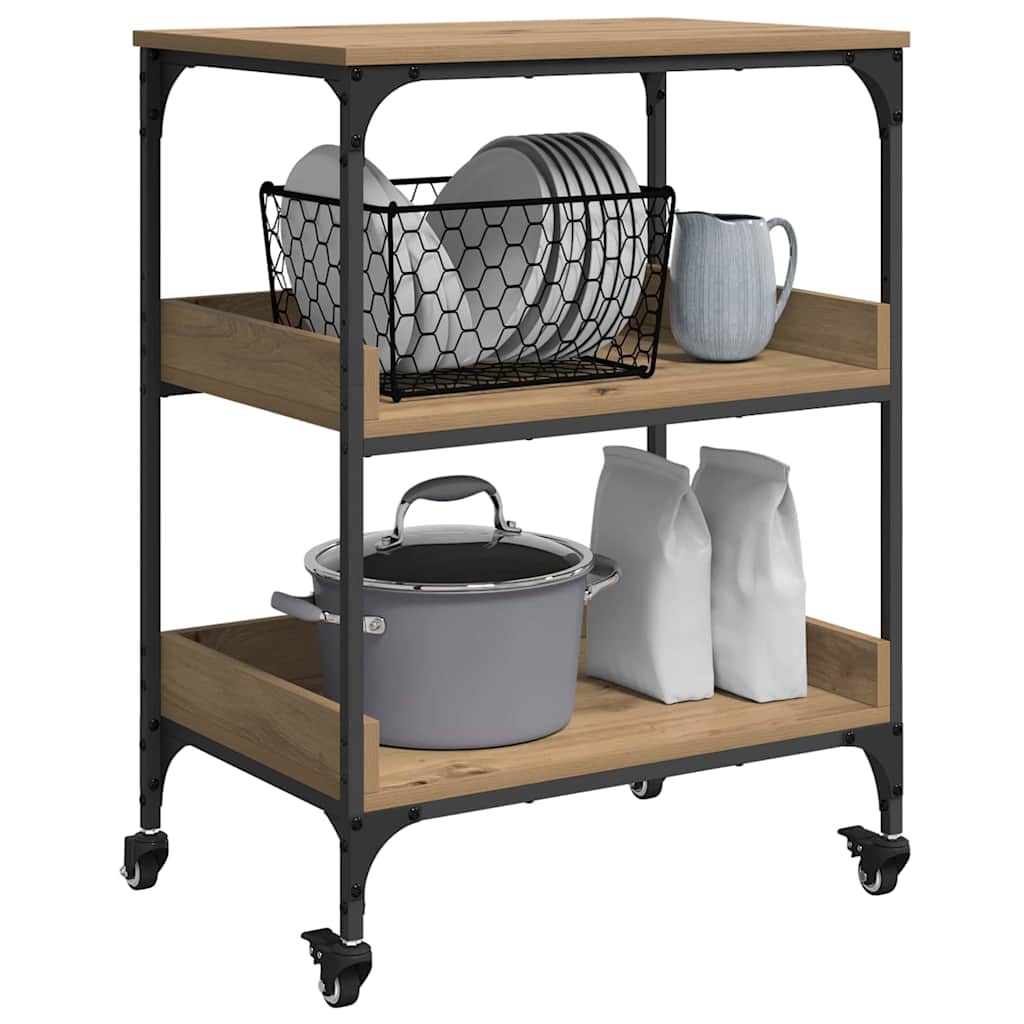 vidaXL Kitchen Trolley Artisan Oak 60 x 41 x 80.5 cm Engineered Wood