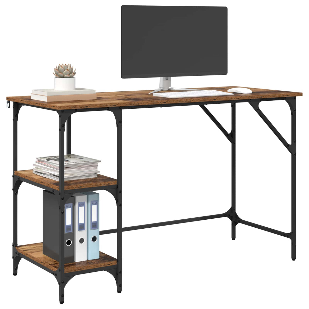 vidaXL Desk Old Wood 120 x 50 x 75 cm Engineered Wood