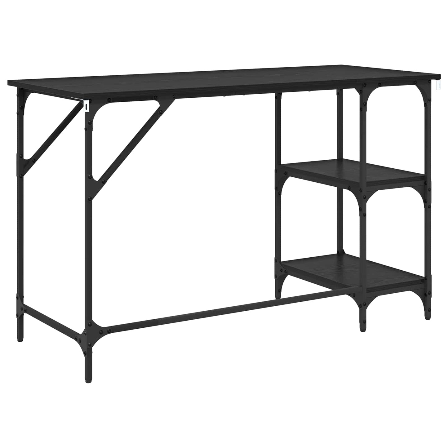 vidaXL Desk Black Oak 120 x 50 x 75 cm Engineered Wood