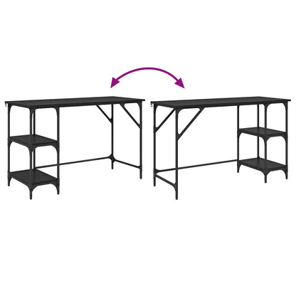 vidaXL Desk Black Oak 120 x 50 x 75 cm Engineered Wood