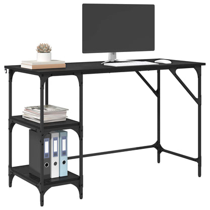 vidaXL Desk Black Oak 120 x 50 x 75 cm Engineered Wood