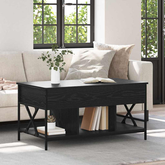 vidaXL Coffee Table Black Oak 100 x 55 x 48.5 cm Engineered Wood