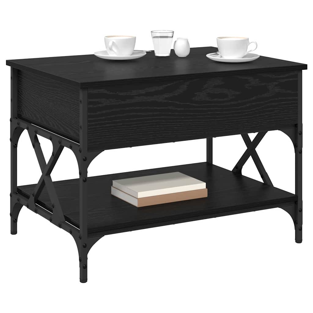 vidaXL Coffee Table Black Oak 70 x 50 x 50 cm Engineered Wood