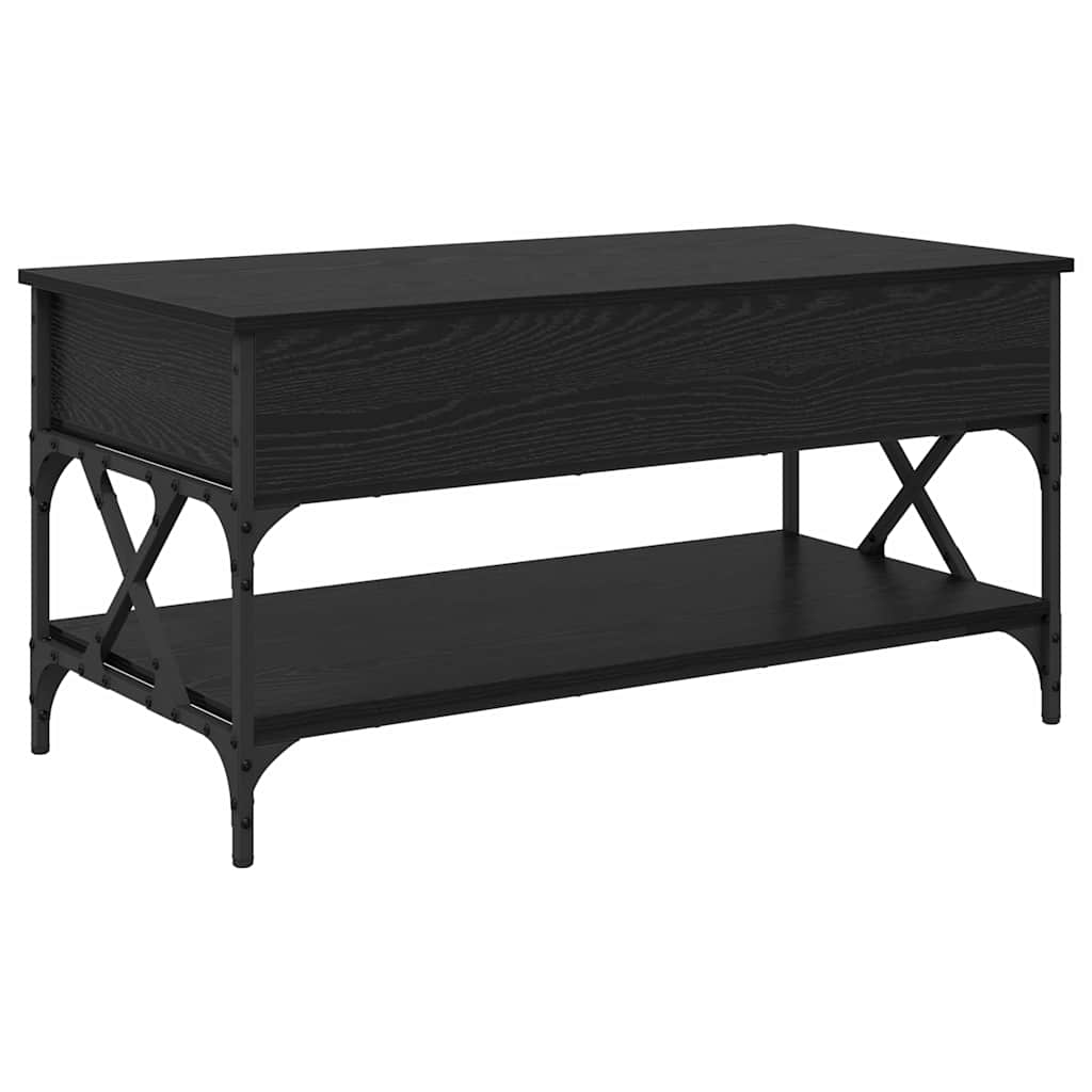 vidaXL Coffee Table Black Oak 100 x 50 x 50 cm Engineered Wood