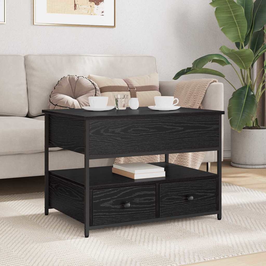 vidaXL Coffee Table Black Oak 70 x 50 x 54.5 cm Engineered Wood