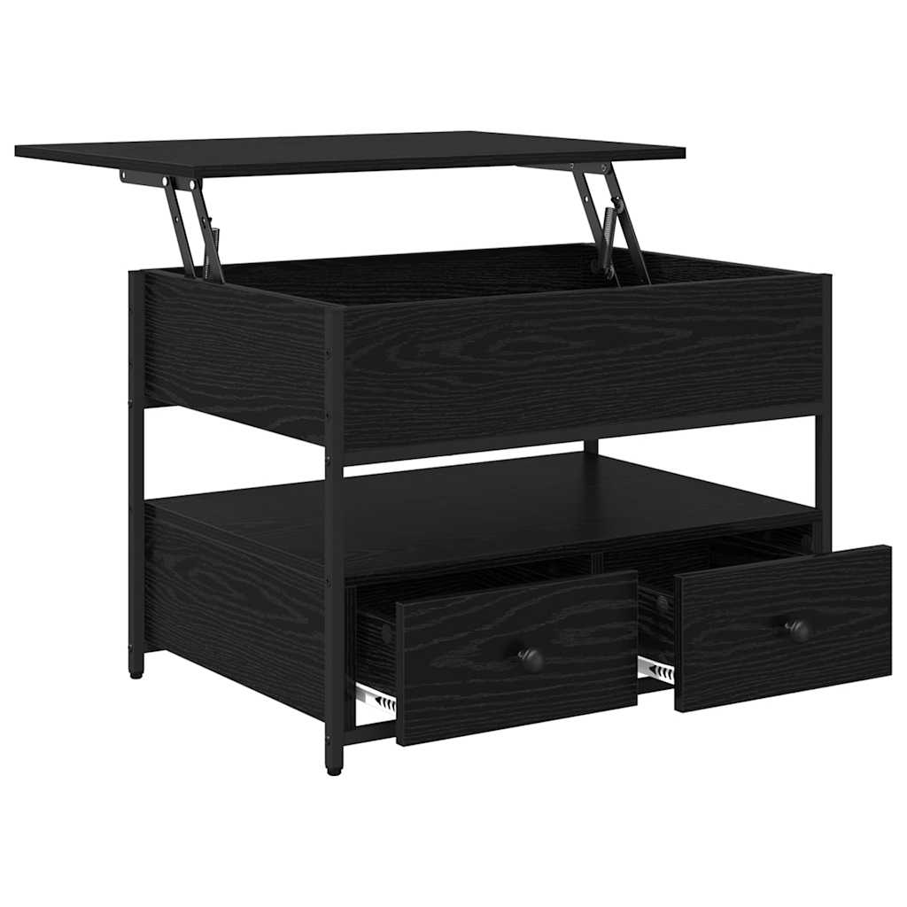 vidaXL Coffee Table Black Oak 70 x 50 x 54.5 cm Engineered Wood