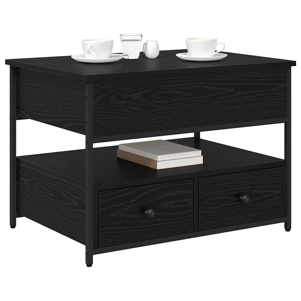 vidaXL Coffee Table Black Oak 70 x 50 x 54.5 cm Engineered Wood