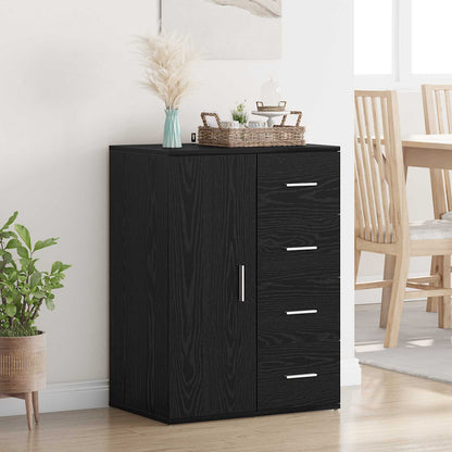 vidaXL Sideboard Black Oak 59 x 39 x 80 cm Engineered Wood