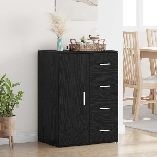vidaXL Sideboard Black Oak 59 x 39 x 80 cm Engineered Wood