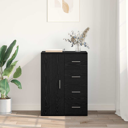 vidaXL Sideboard Black Oak 59 x 39 x 80 cm Engineered Wood