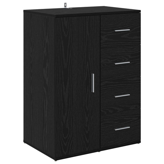 vidaXL Sideboard Black Oak 59 x 39 x 80 cm Engineered Wood