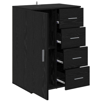 vidaXL Sideboard Black Oak 59 x 39 x 80 cm Engineered Wood