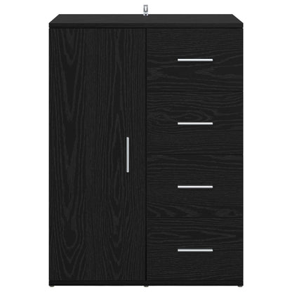 vidaXL Sideboard Black Oak 59 x 39 x 80 cm Engineered Wood