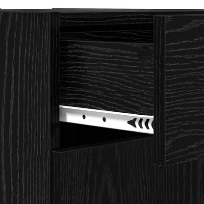 vidaXL Storage Cabinet Black Oak 40 x 42.5 x 93 cm Engineered Wood