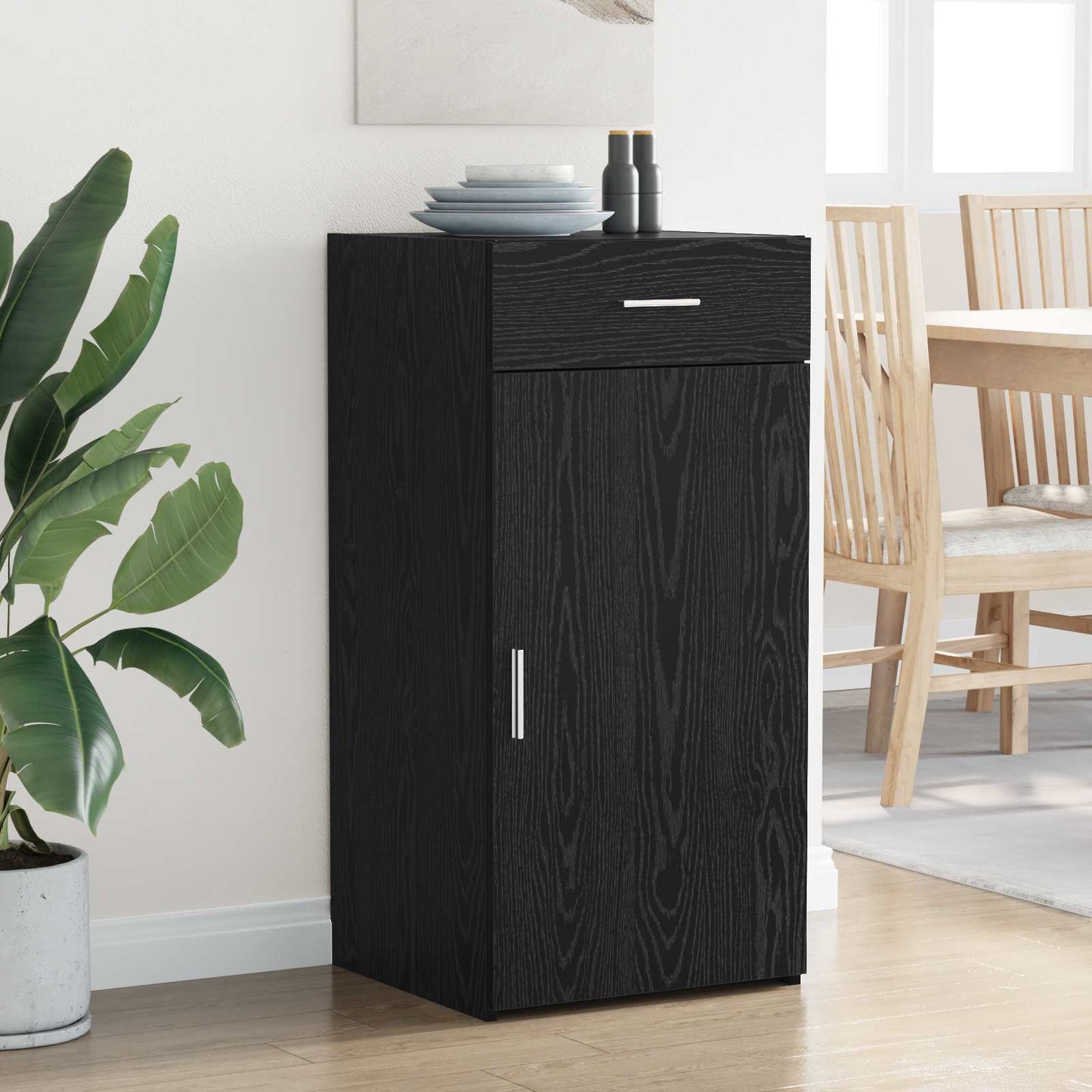 vidaXL Sideboard Black oak 45 x 42.5 x 93 cm Engineered Wood