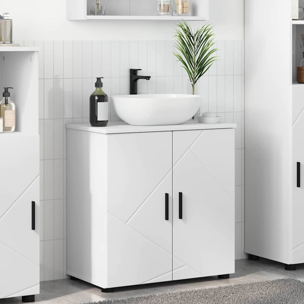 vidaXL Bathroom Cabinet White 61 x 35 x 64 cm Engineered wood & Metal