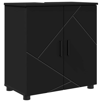 vidaXL Bathroom Cabinet Black 61 x 35 x 64 cm Engineered wood, Metal