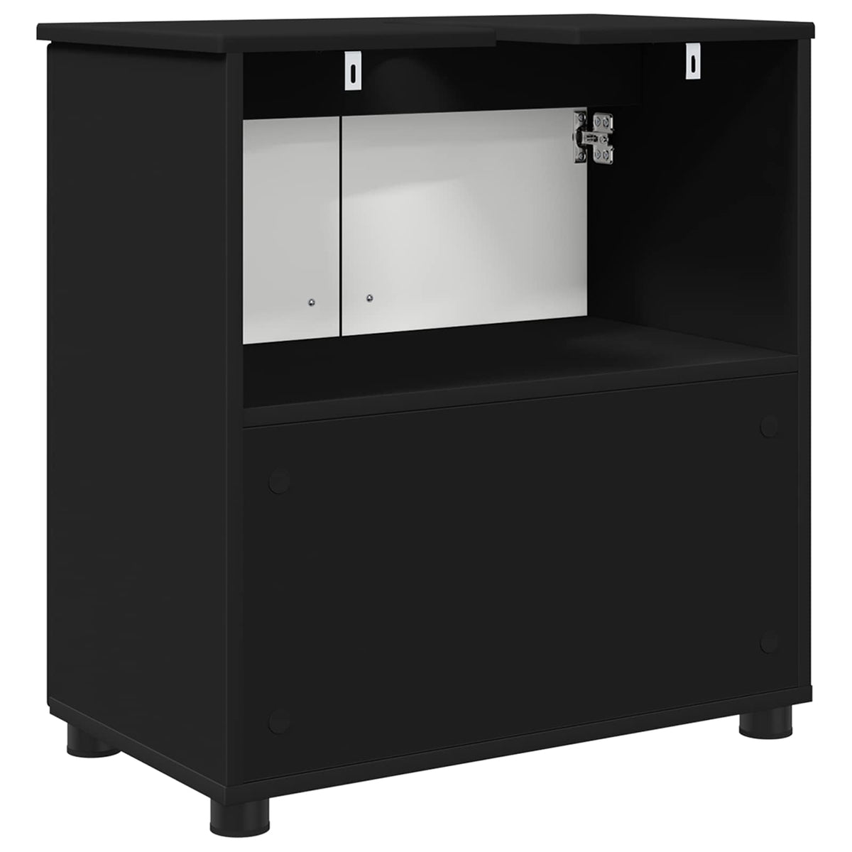 vidaXL Bathroom Cabinet Black 61 x 35 x 64 cm Engineered wood, Metal