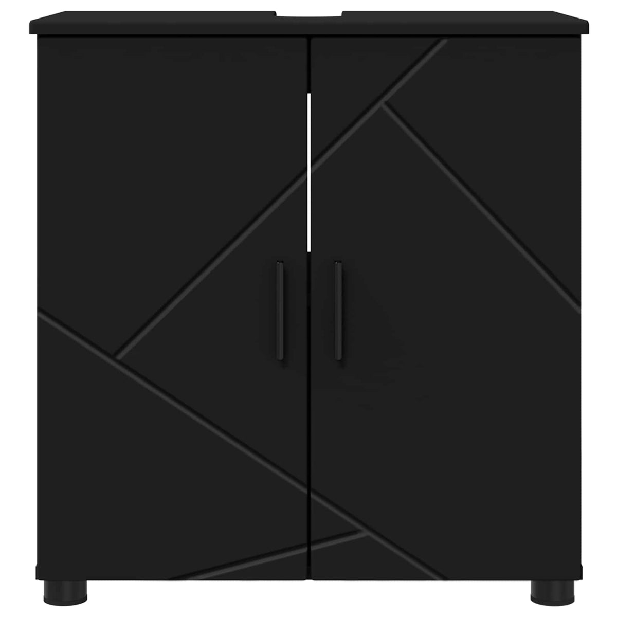 vidaXL Bathroom Cabinet Black 61 x 35 x 64 cm Engineered wood, Metal