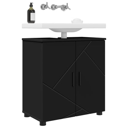 vidaXL Bathroom Cabinet Black 61 x 35 x 64 cm Engineered wood, Metal