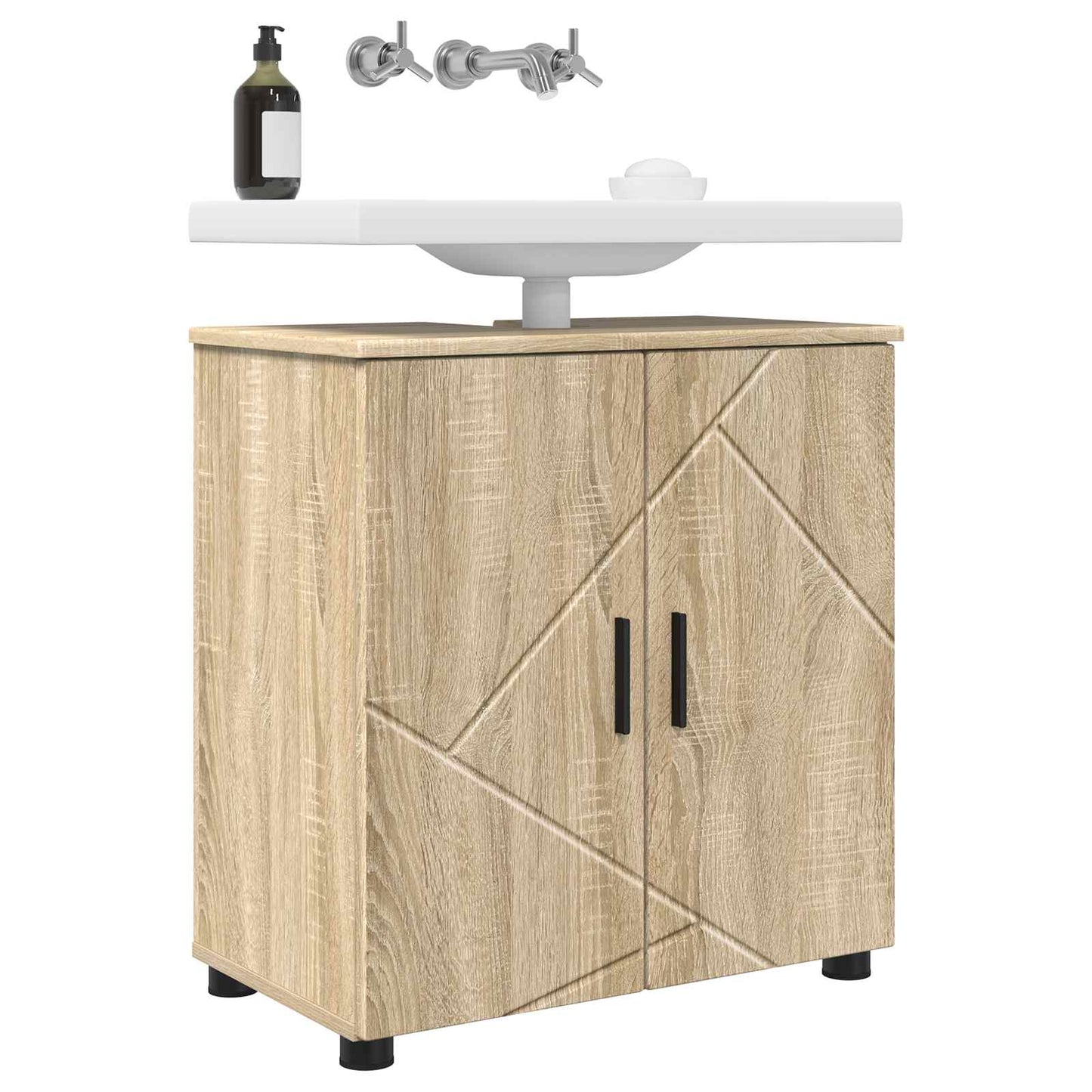 vidaXL Bathroom Cabinet with Storage Sonoma Oak 61 x 35 x 64 cm