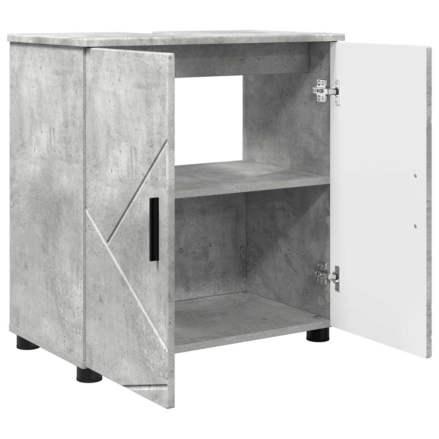 vidaXL Bathroom Cabinet with Storage Concrete Grey 61 x 35 x 64 cm