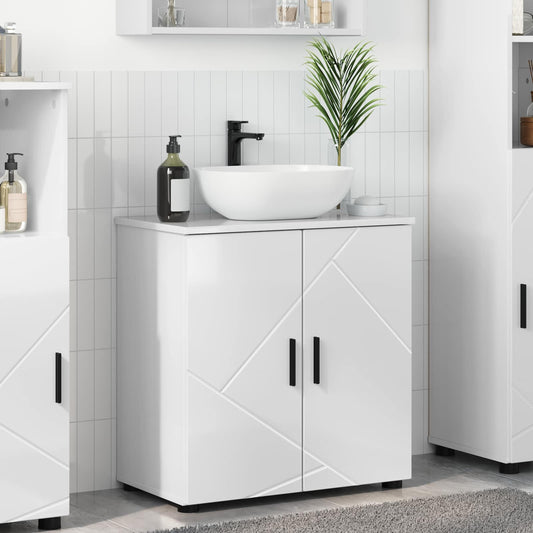 vidaXL Bathroom Cabinet High Gloss White 61 x 35 x 64 cm