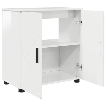 vidaXL Bathroom Cabinet with Storage High Gloss White 61 x 35 x 64 cm