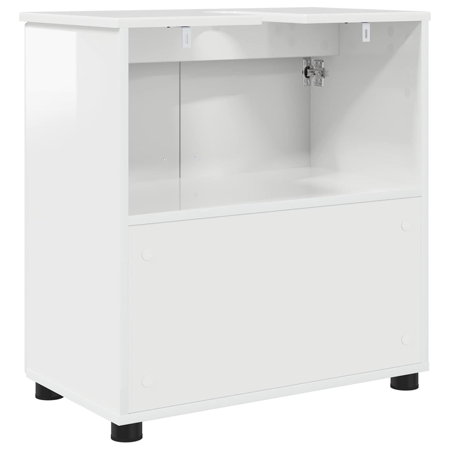 vidaXL Bathroom Cabinet with Storage High Gloss White 61 x 35 x 64 cm