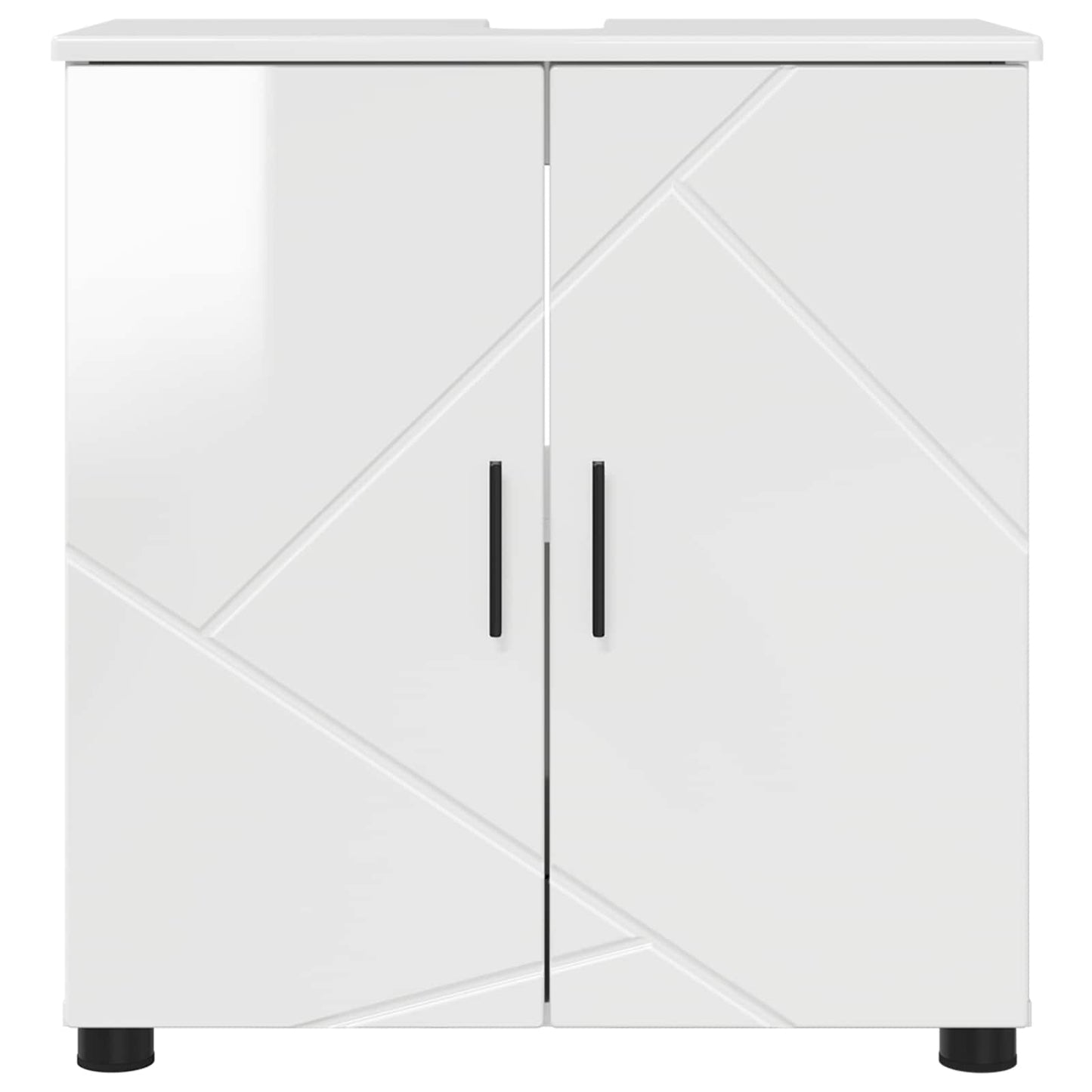 vidaXL Bathroom Cabinet with Storage High Gloss White 61 x 35 x 64 cm