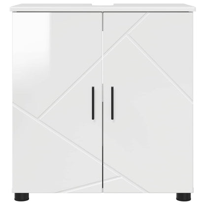 vidaXL Bathroom Cabinet with Storage High Gloss White 61 x 35 x 64 cm