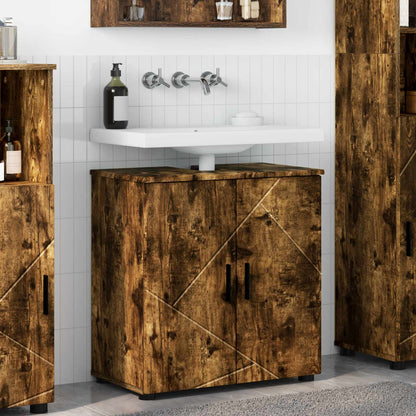 vidaXL Bathroom Cabinet with Storage Smoked Oak 61 x 35 x 64 cm