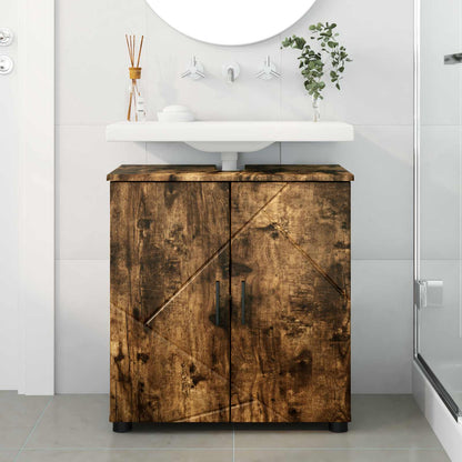 vidaXL Bathroom Cabinet with Storage Smoked Oak 61 x 35 x 64 cm