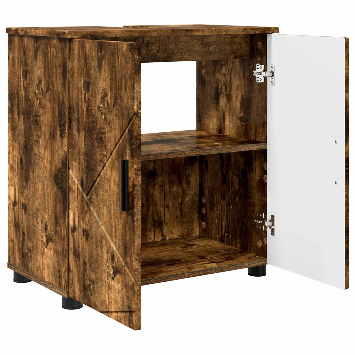 vidaXL Bathroom Cabinet with Storage Smoked Oak 61 x 35 x 64 cm