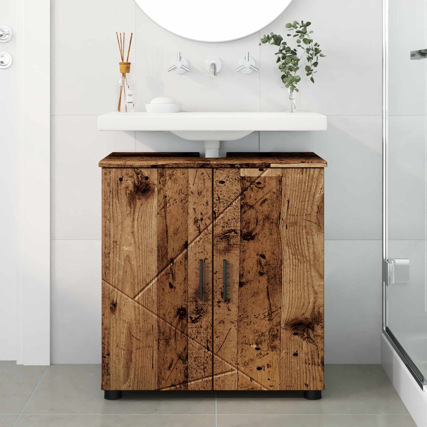 vidaXL Bathroom Cabinet with Storage Old Wood 61 x 35 x 64 cm