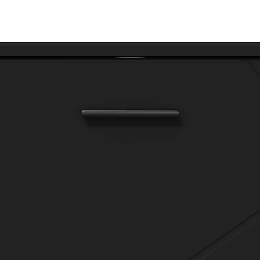 vidaXL Bathroom Cabinet with Drawer with Door Black 76.5 x 35 x 64 cm