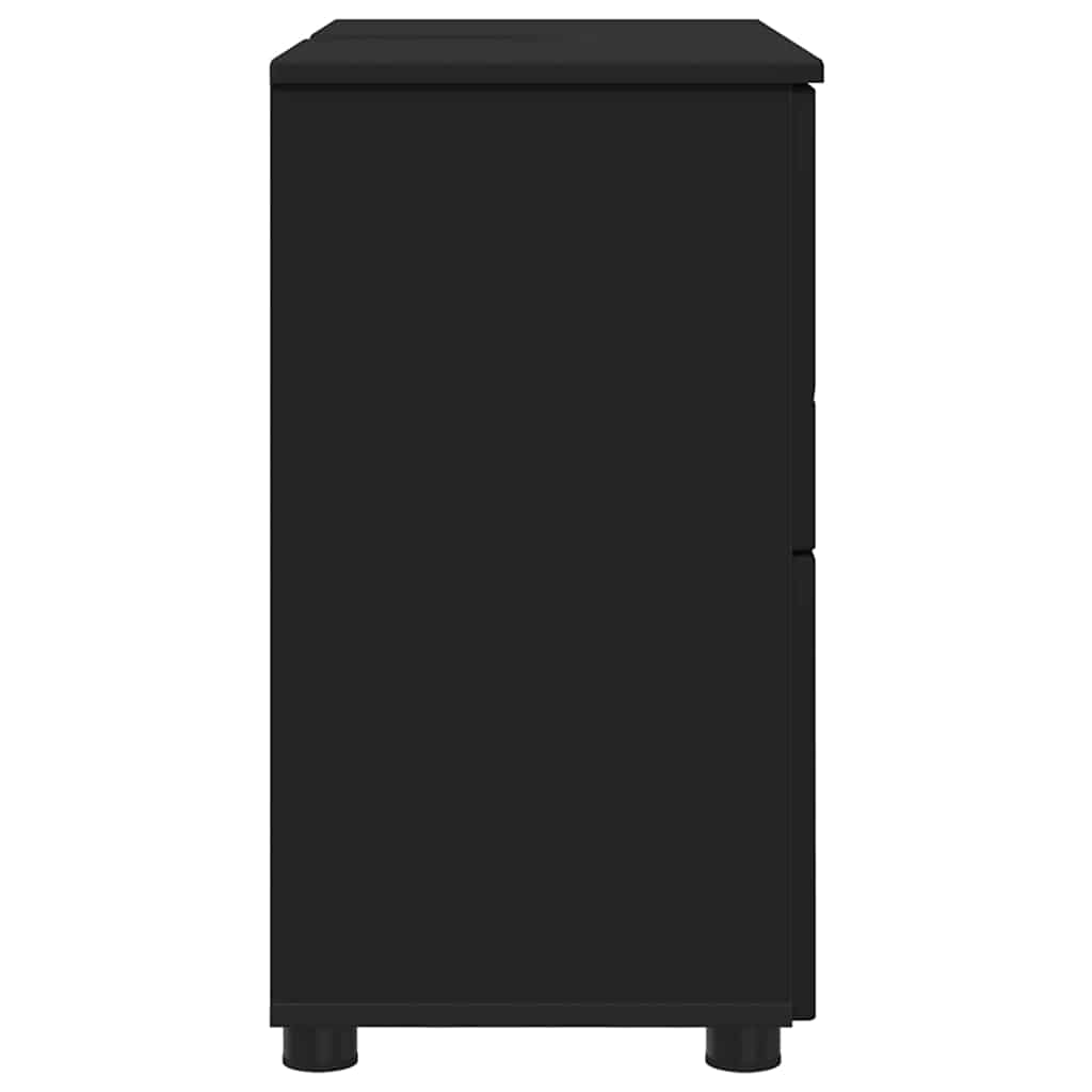 vidaXL Bathroom Cabinet with Drawer with Door Black 76.5 x 35 x 64 cm