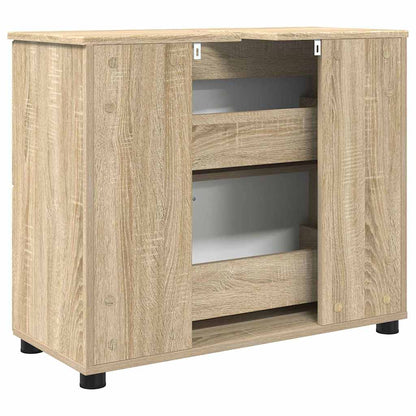 vidaXL Bathroom Cabinet with Drawer Sonoma Oak 76.5 x 35 x 64 cm