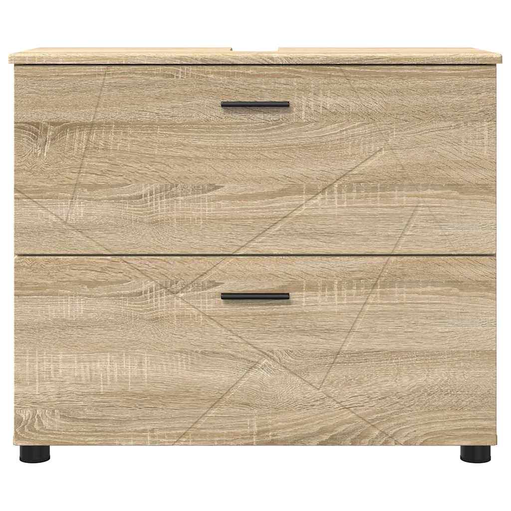 vidaXL Bathroom Cabinet with Drawer Sonoma Oak 76.5 x 35 x 64 cm