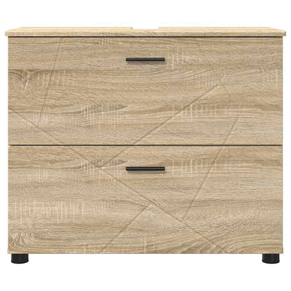 vidaXL Bathroom Cabinet with Drawer Sonoma Oak 76.5 x 35 x 64 cm