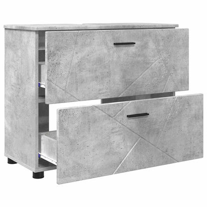 vidaXL Bathroom Cabinet with Drawer Concrete Grey 76.5 x 35 x 64 cm