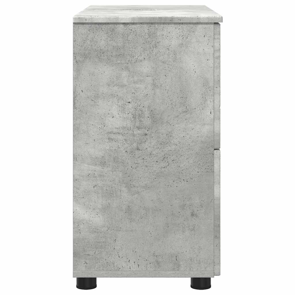 vidaXL Bathroom Cabinet with Drawer Concrete Grey 76.5 x 35 x 64 cm
