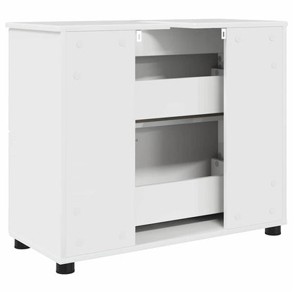 vidaXL Bathroom Cabinet with Drawer High Gloss White 76.5 x 35 x 64 cm