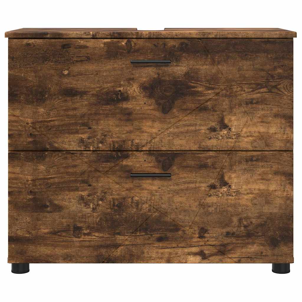 vidaXL Bathroom Cabinet with Drawer Smoked Oak 76.5 x 35 x 64 cm