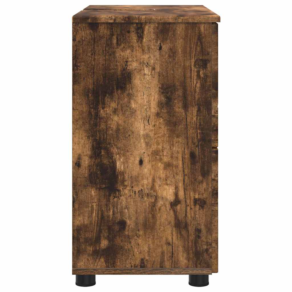 vidaXL Bathroom Cabinet with Drawer Smoked Oak 76.5 x 35 x 64 cm